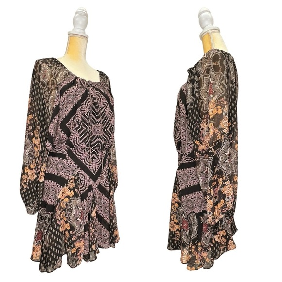 Free People Seven Wonders Dress Size Small Mini Open Back Black - Picture 4 of 9